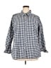 Talbots 100% Cotton Checkered-gingham Blue Long Sleeve Button-Down Shirt Size 2X - photo 1