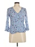 Ganni 100% Viscose Blue 3/4 Sleeve Blouse Size EU 36 / US 6 - photo 1