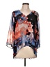 Jennifer Lopez 100% Polyester Blue 3/4 Sleeve Blouse Size L - photo 1