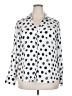 Worthington 100% Polyester Polka Dots White Long Sleeve Blouse Size XXL - photo 1