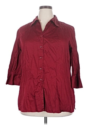 Apostrophe 3/4 Sleeve Button-Down Shirt (view 1)
