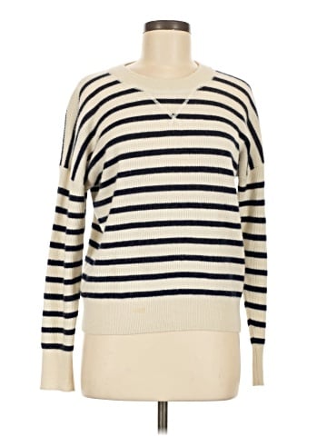 Madewell Cashmere Sweatshirt in Stripe (view 1)