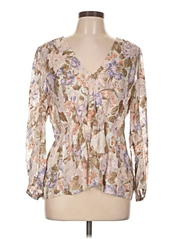 Rebecca Taylor Long Sleeve Silk Top (view 1)