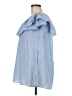 Zara 100% Baumwolle Blue Short Sleeve Blouse Size M - photo 5