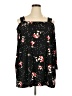 Woman Within Floral Black 3/4 Sleeve Blouse Size 26 - 28 - photo 1