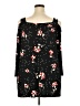 Woman Within Floral Black 3/4 Sleeve Blouse Size 26 - 28 - photo 2