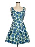 Aqua 100% Polyester Floral Blue Cocktail Dress Size M - photo 1