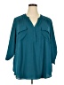 Torrid 100% Polyester Teal 3/4 Sleeve Blouse Size 3X Plus (3) - photo 1