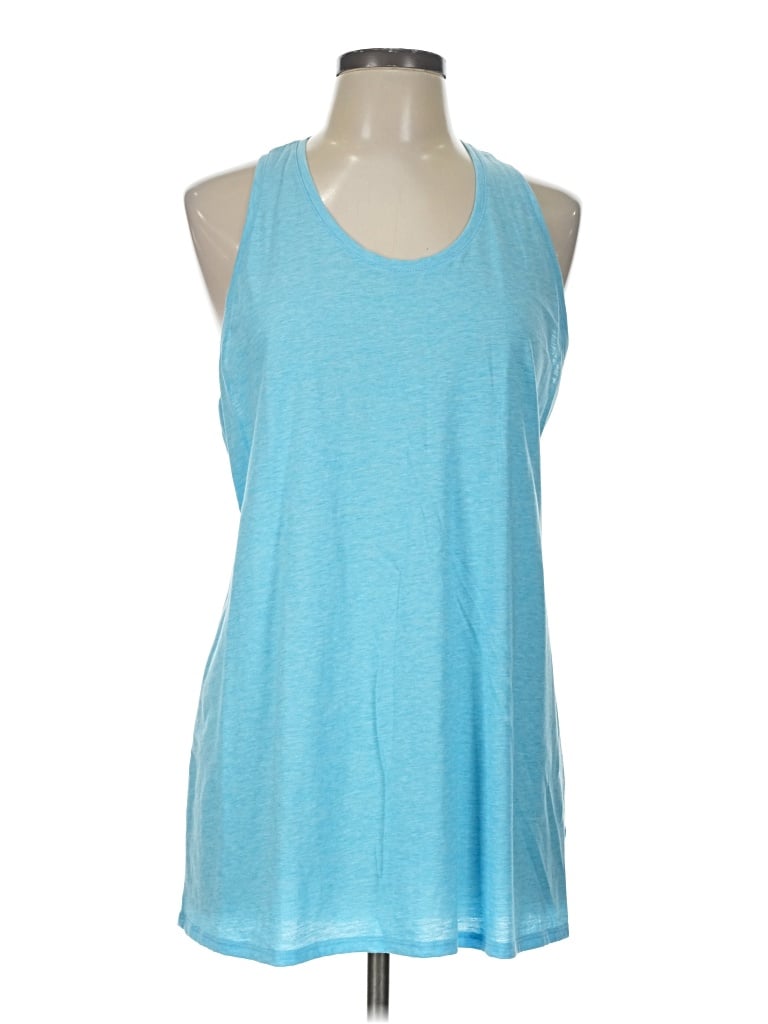 Pre-owned Purejill Tank Top Blue Halter Neckline Tops