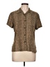 Emma James 100% Polyester Paisley Brown Short Sleeve Blouse Size 10 - photo 1