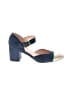 J.Crew Color Block Blue Heels Size 7 1/2 - photo 1