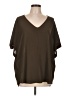 Gibson Latimer 100% Polyester Brown Short Sleeve Blouse Size L - photo 1