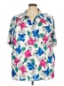 Roaman's 100% Polyester Tropical White Short Sleeve Blouse Size 30 (3X) - photo 1