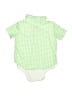 First Impressions Checkered-gingham Green Short Sleeve Onesie 9-12 MO / 12 MO - photo 2