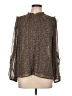 Ann Taylor LOFT 100% Polyester Tweed Brown Long Sleeve Blouse Size L - photo 1