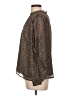Ann Taylor LOFT 100% Polyester Tweed Brown Long Sleeve Blouse Size L - photo 5
