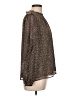 Ann Taylor LOFT 100% Polyester Tweed Brown Long Sleeve Blouse Size L - photo 4