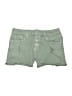 Just USA Solid Green Denim Shorts Size 27 waist - photo 1