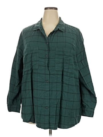Ava & Viv 3/4 Sleeve Button-Down Shirt (view 1)