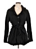 Elle Solid Black Trenchcoat Size L - photo 1