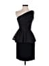 Halston Heritage 100% Polyester Stripes Black Cocktail Dress Size 0 - photo 1
