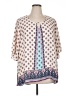 Eyeshadow 100% Polyester Ivory 3/4 Sleeve Blouse Size 1X - photo 1