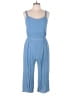 One Clothing 100% Rayon Solid Blue Jumpsuit Size L - photo 1