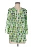 Chaus 100% Polyester Green 3/4 Sleeve Blouse Size M - photo 1
