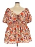 Torrid 100% Polyester Orange Short Sleeve Blouse Size 4X Plus (4) - photo 1