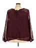 Avenue 100% Polyester Burgundy Long Sleeve Blouse Size 26 - 28 Plus - photo 1