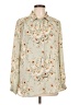H&M 100% Polyester Floral Green Long Sleeve Blouse Size 12 - photo 1