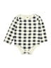 Hb 100% Cotton Checkered-gingham Ivory Long Sleeve Onesie 18-24 MO / 24 MO - photo 1