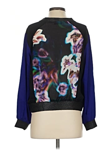 Milly Long Sleeve Silk Top (view 2)