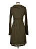 Ella Moss Solid Green Casual Dress Size L - photo 2