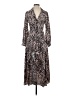 Topshop 100% Polyester Animal Print Brown Casual Dress Size 2 - photo 1