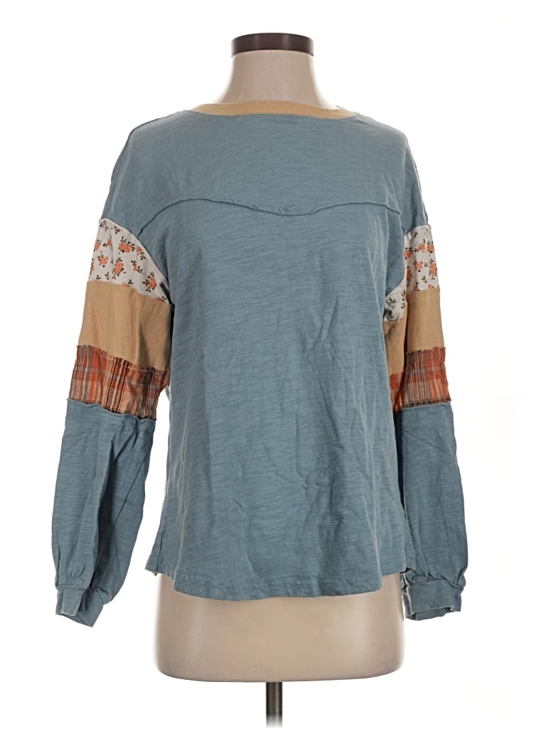 Pre-owned Shein Long Sleeve T-shirt In Teal