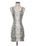 Bear Dance Metallic Silver Cocktail Dress Size S - photo 1