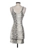 Bear Dance Metallic Silver Cocktail Dress Size S - photo 2