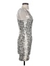 Bear Dance Metallic Silver Cocktail Dress Size S - photo 4