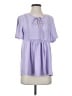 Rusttydustty Purple Short Sleeve Blouse Size S - photo 1