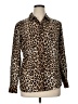 Equipment 100% Silk Animal Print Brown Long Sleeve Silk Top Size XL - photo 1