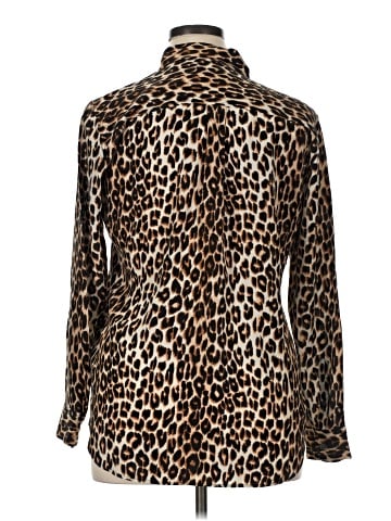 Equipment Long Sleeve Silk Top (view 2)