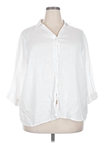 Investments 3/4 Sleeve Button-Down Shirt (view 1)
