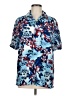 George 100% Viscose Rayon Tropical Blue Short Sleeve Button-Down Shirt Size M - photo 1