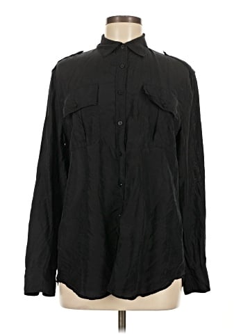 Lauren by Ralph Lauren Long Sleeve Silk Top (view 1)
