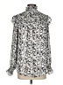 THML 100% Polyester Animal Print Silver Long Sleeve Blouse Size S - photo 1