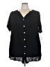Roaman's 100% Rayon Black Short Sleeve Blouse Size 24W - photo 1