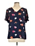 41Hawthorn 100% Polyester Blue Short Sleeve Blouse Size L - photo 1