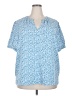 Monday Fun 100% Polyester Blue Short Sleeve Blouse Size 2X - photo 1