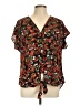 Beacon 100% Polyester Black Short Sleeve Blouse Size L - photo 1